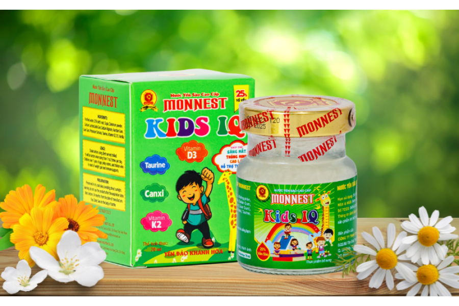 Nước Yến sào Monnest Lọ KIDS IQ (THỰC PHẨM BỔ SUNG)