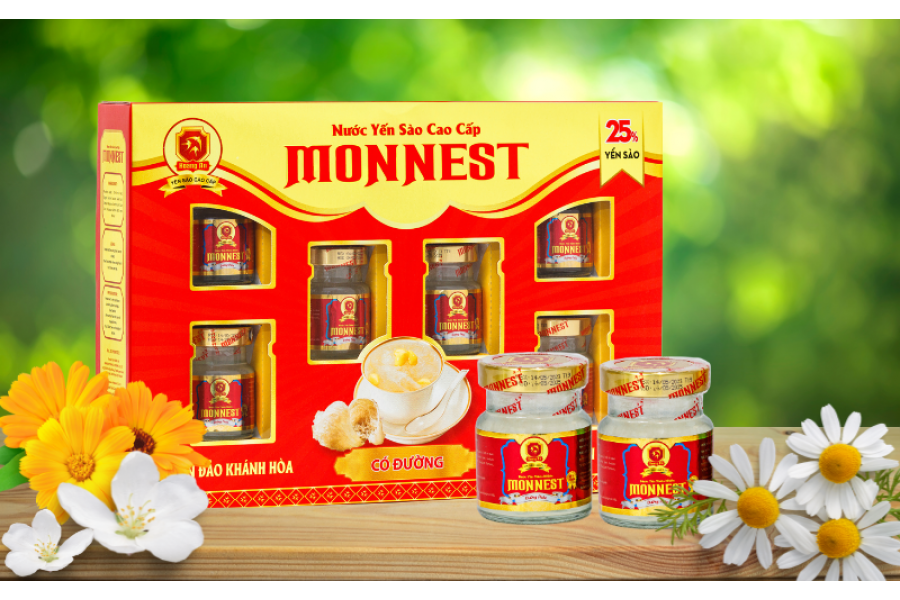 Nước yến sào Monnest hộp có đường 25%